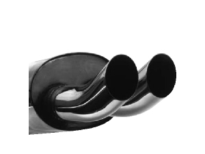 Silencieux AR avec sortie DTM double OO diamètre 76mm (raccord montage inclus)- 423.24 HT 