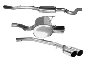 LIGNE COMPLETE : silencieux AV + silencieux AR double sortie gauche et double sortie droite (avec nécessaire de montage)- 890.47 HT