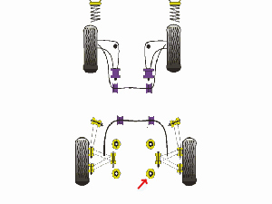 Jeu de 2 silentblocs arrières de berceau AR * - 48.49 HT