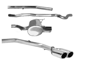 LIGNE COMPLETE : tuyau de liaison AV + tuyau de liaison central + silencieux AR double sortie gauche et double sortie droite au choix (avec nécessaire de montage) - 949.00 HT