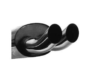 Silencieux AR avec sortie double DTM OO 2 x diamètre 76mm (raccord montage inclus)- 521.52 HT 