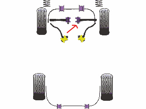 Jeu de 2 silentblocs intérieurs de bras AV * - 52.68 HT