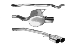 LIGNE COMPLETE : tuyau de liaison AV + silencieux AR double sortie gauche et double sortie droite (avec nécessaire de montage)- 843.65 HT 
