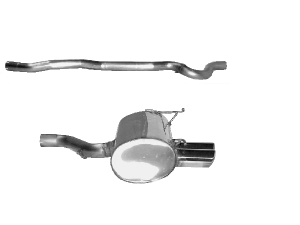 LIGNE COMPLETE : tuyau de liaison AV + silencieux AR double sortie gauche au choix (avec nécessaire de montage)- 610.37 HT