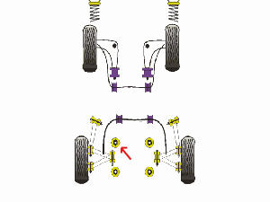 Jeu de 2 silentblocs avant de berceau AR * - 48.49 HT 
